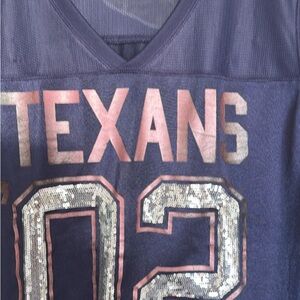 PINK Victoria's Secret Blue and Pink Texans Jersey